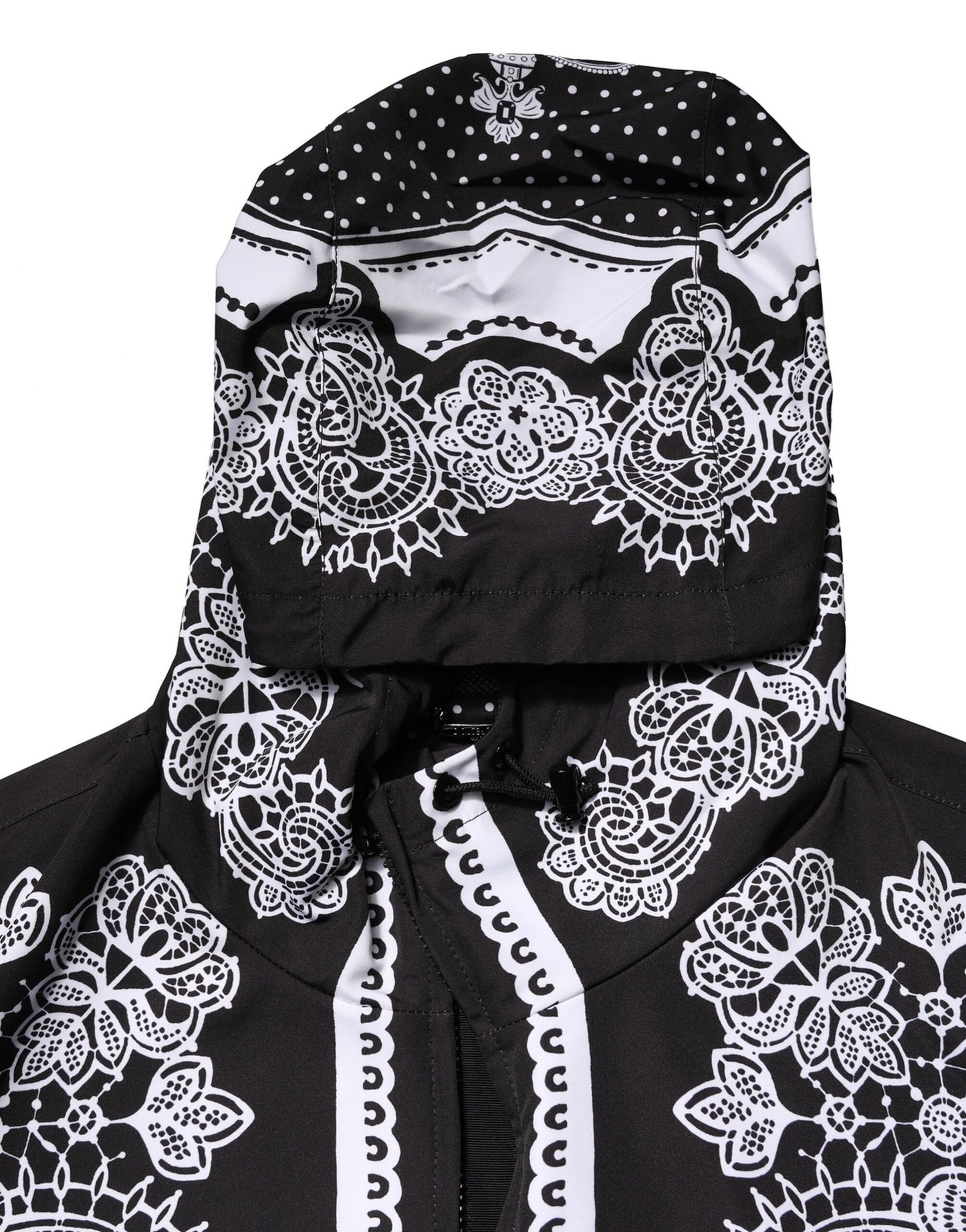 Chaqueta bomber con capucha y estampado de bandana negra