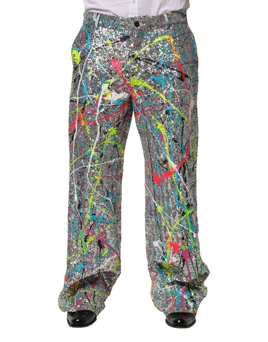 Pantalones adornados con lentejuelas multicolor