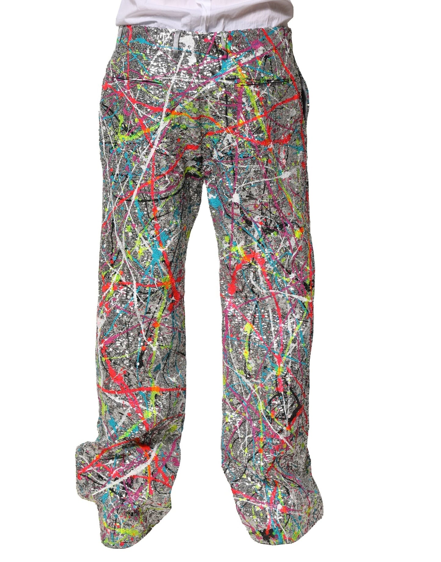 Pantalones adornados con lentejuelas multicolor