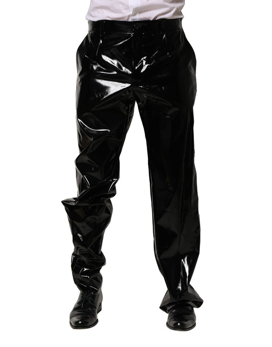 Pantalones rectos de nailon negro para hombre