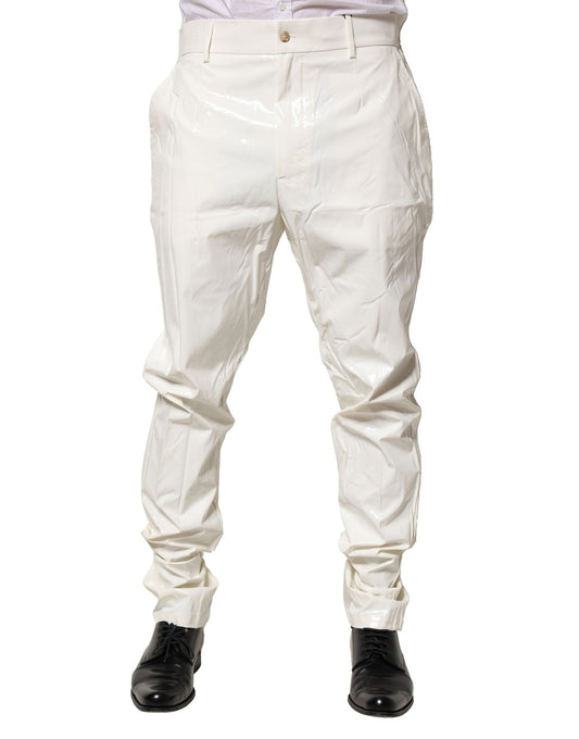 Pantalones de vestir cónicos de nailon blanco para hombre