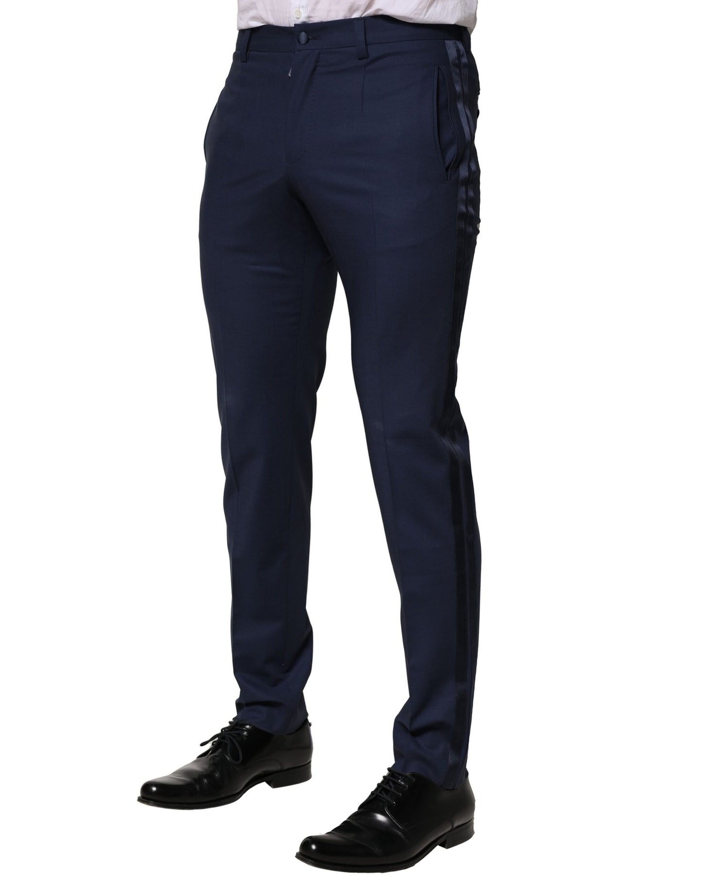 Pantalones formales de vestir de lana azul oscuro