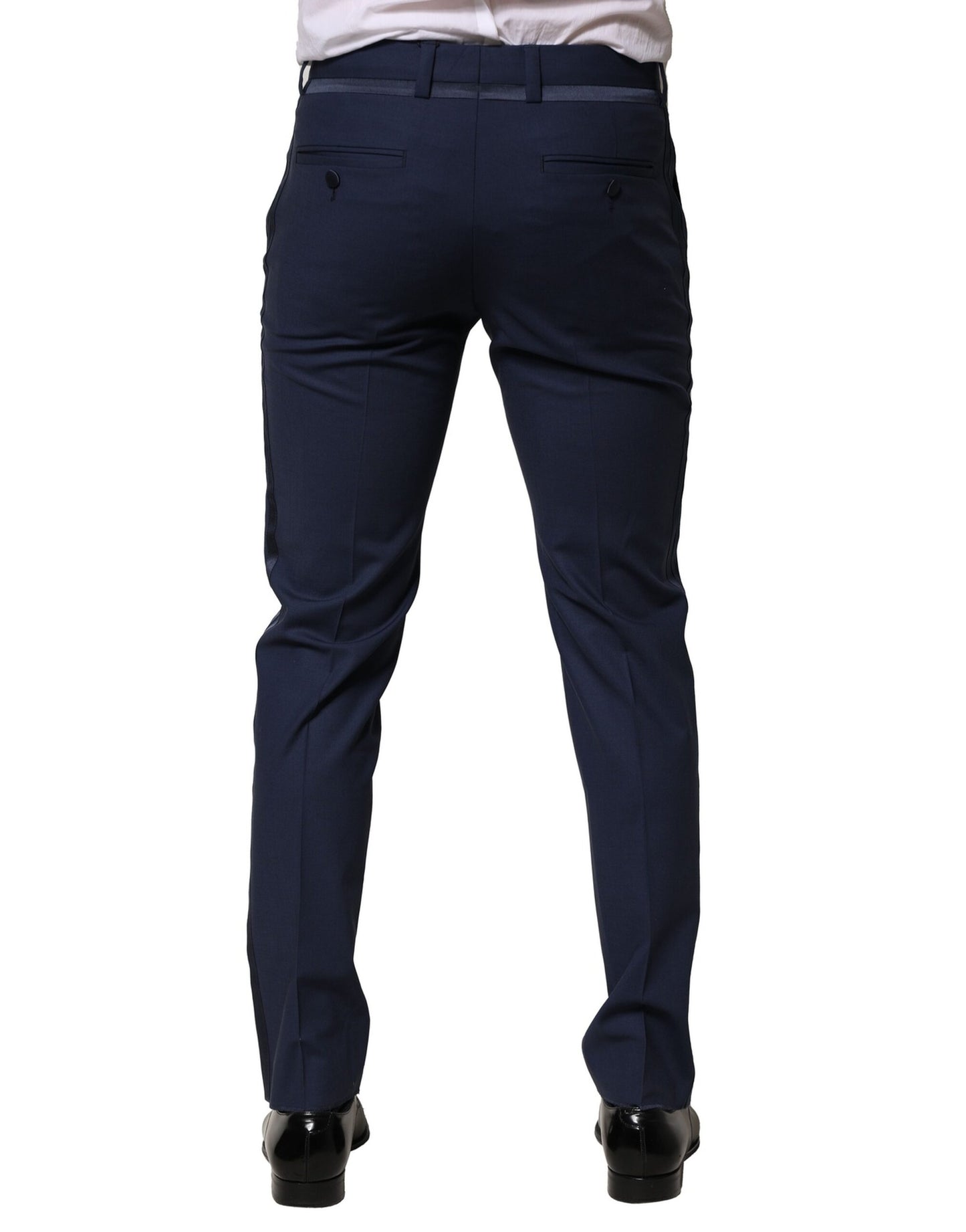 Pantalones formales de vestir de lana azul oscuro