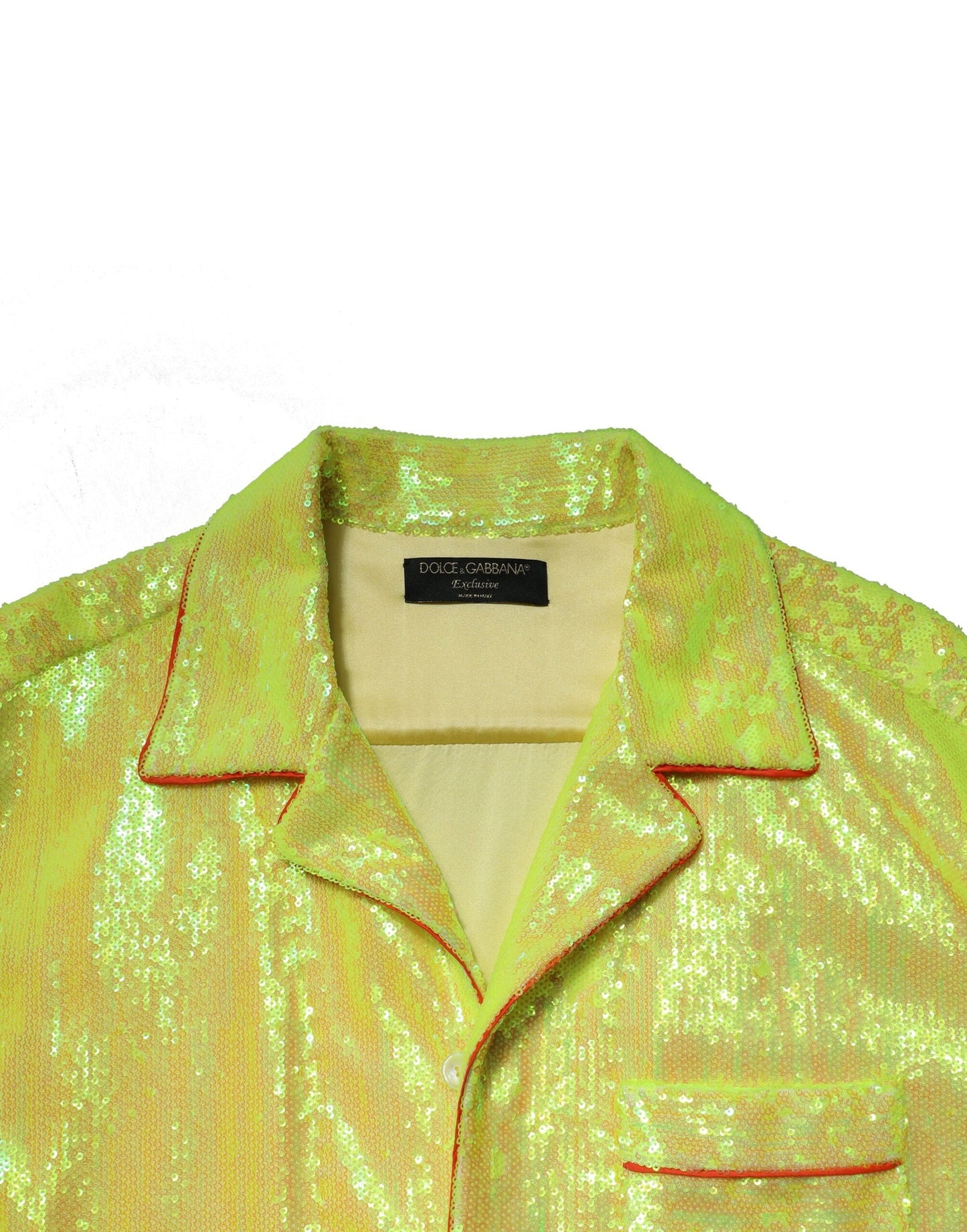 Camisa informal de poliéster con lentejuelas amarillas