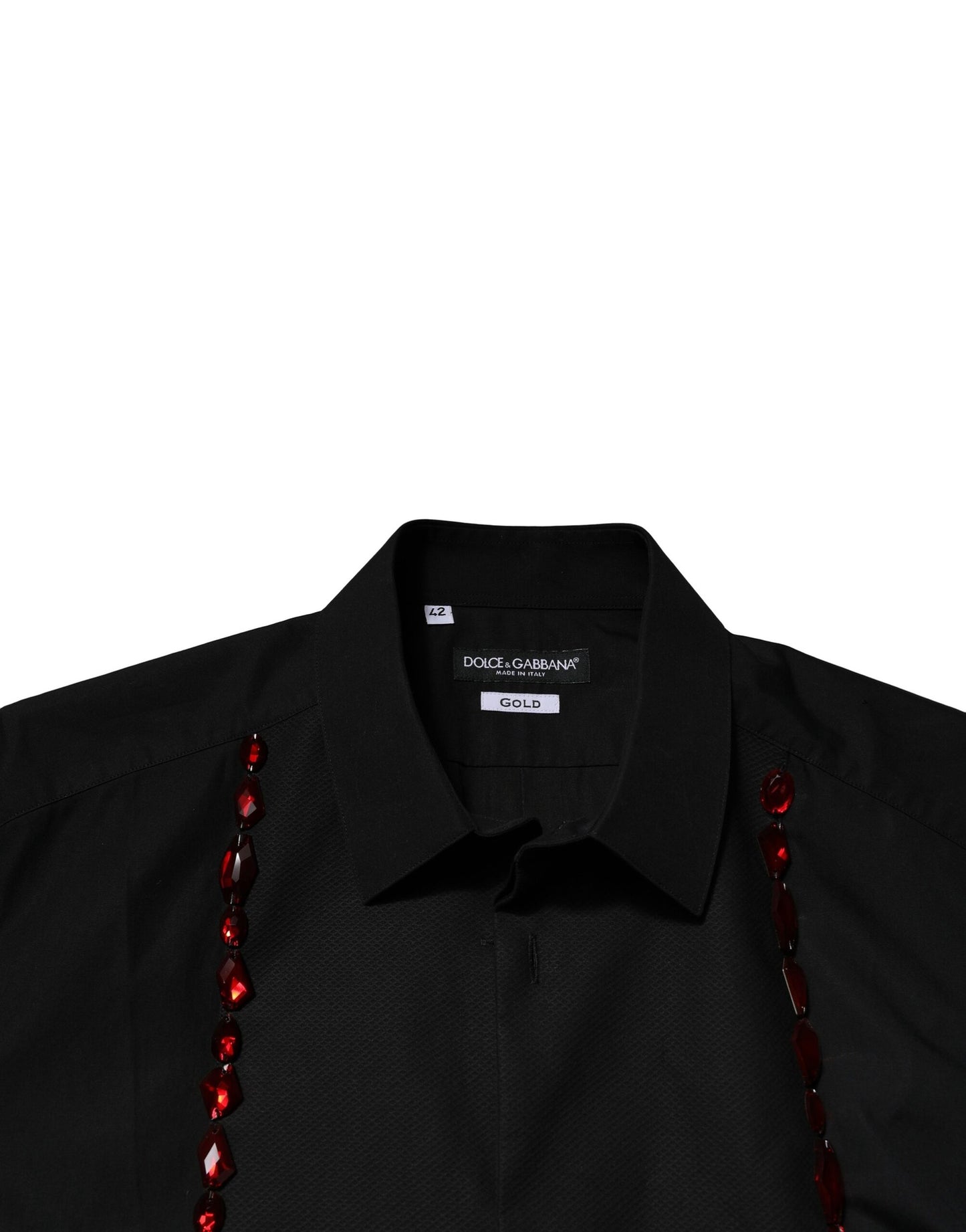 Camisa formal de vestir para hombre con cristales negros dorados