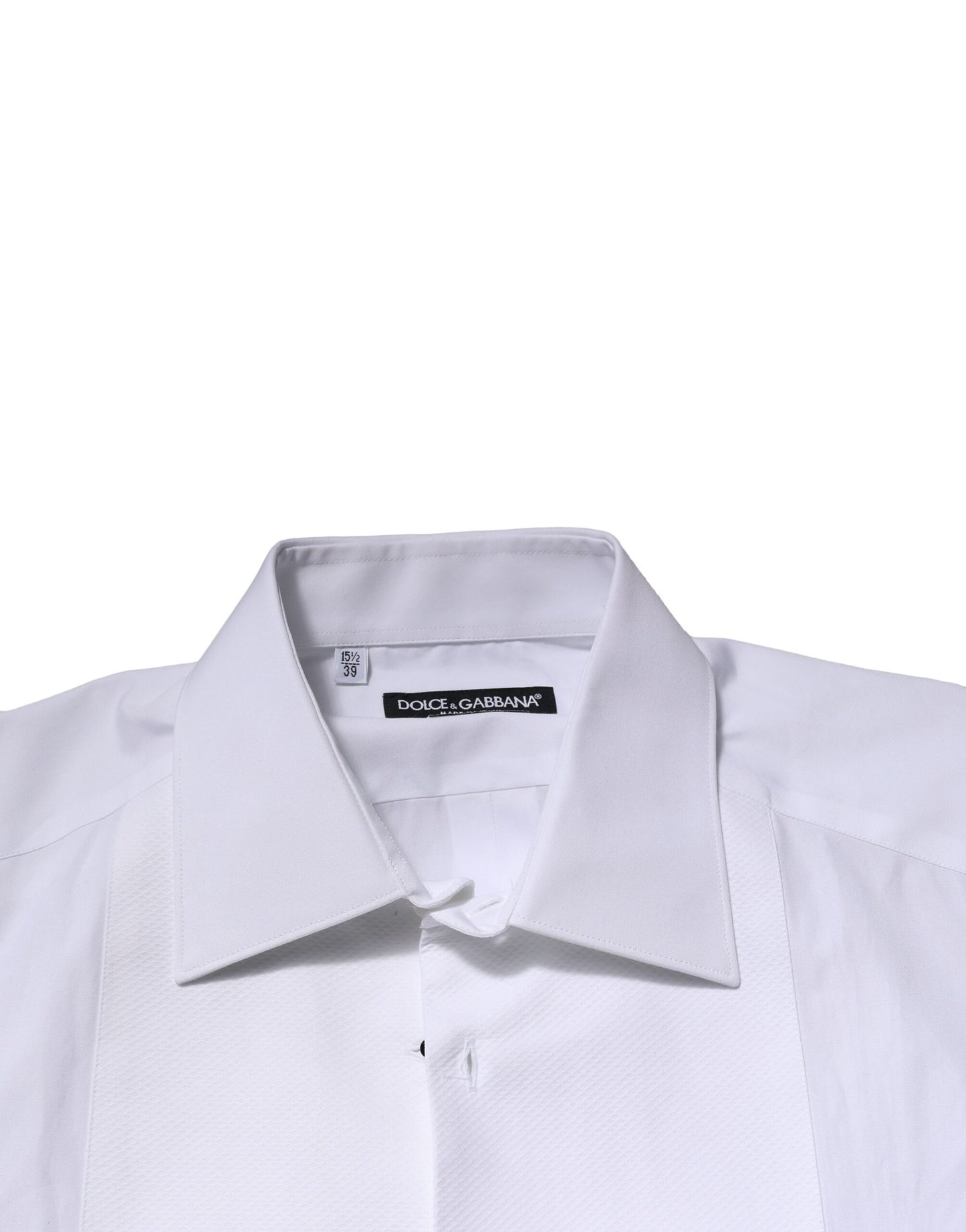 Camisa formal de vestir de algodón con corona dorada blanca