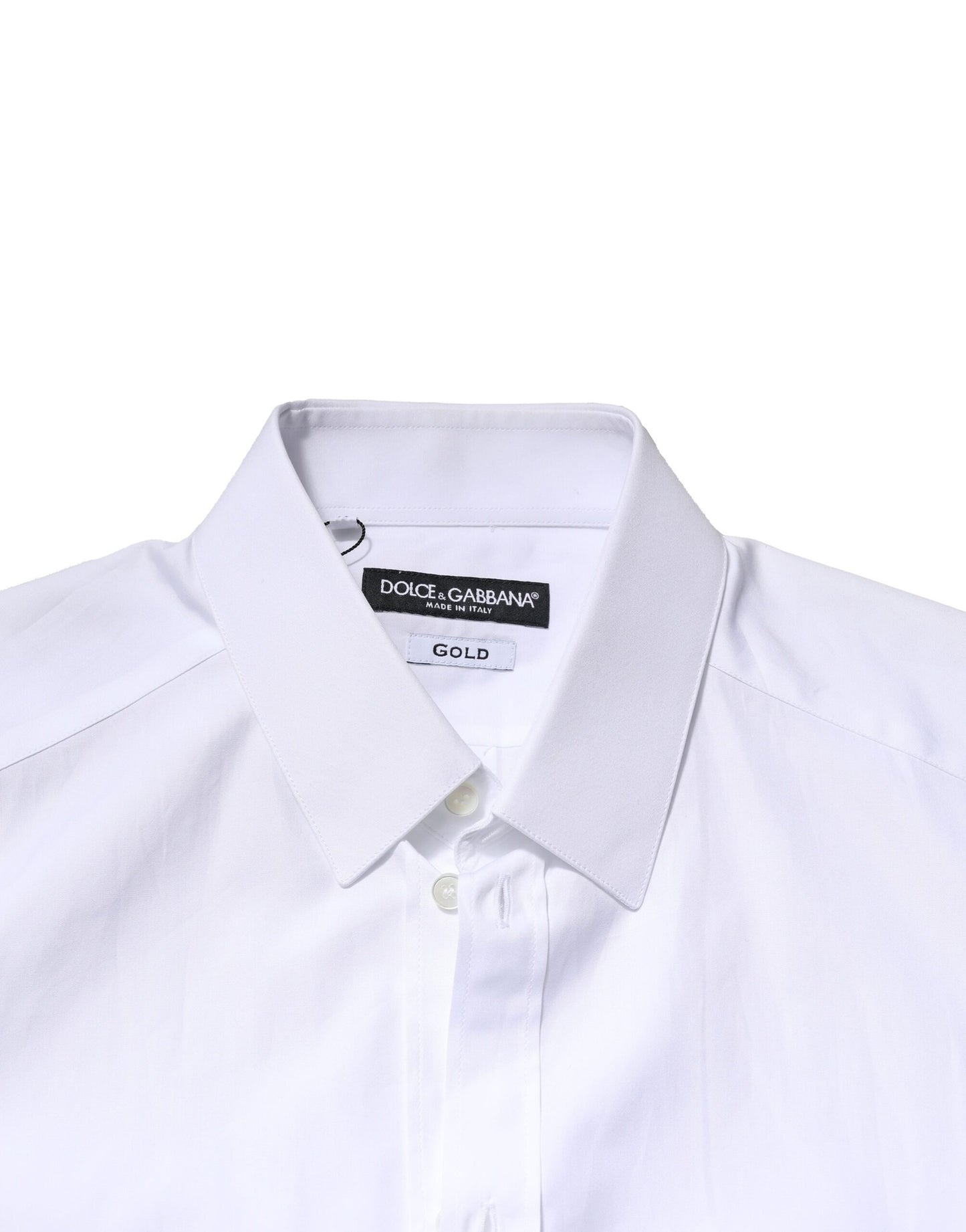 Camisa formal de vestir para hombre de manga larga en color blanco dorado