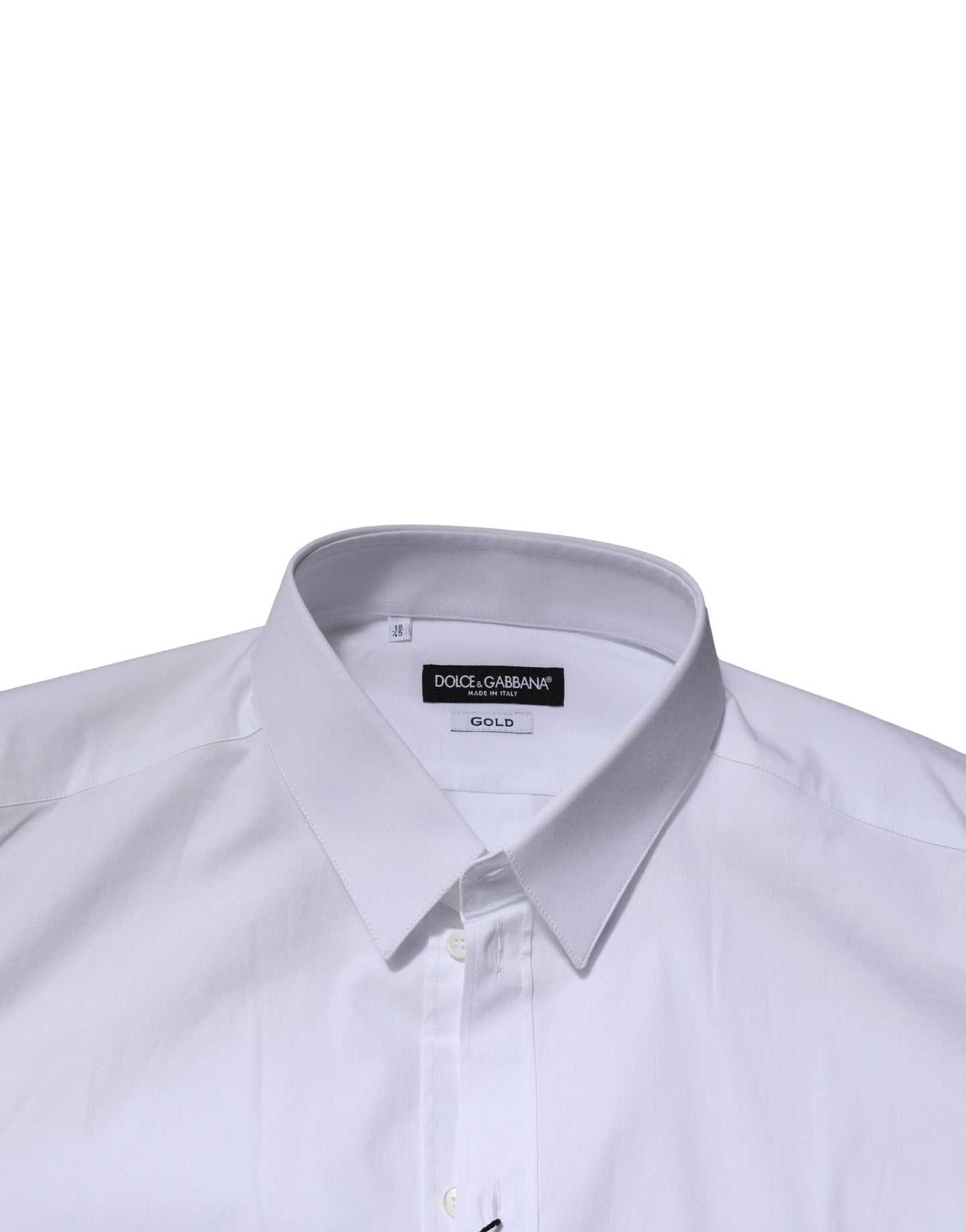 Camisa formal de manga larga blanca dorada