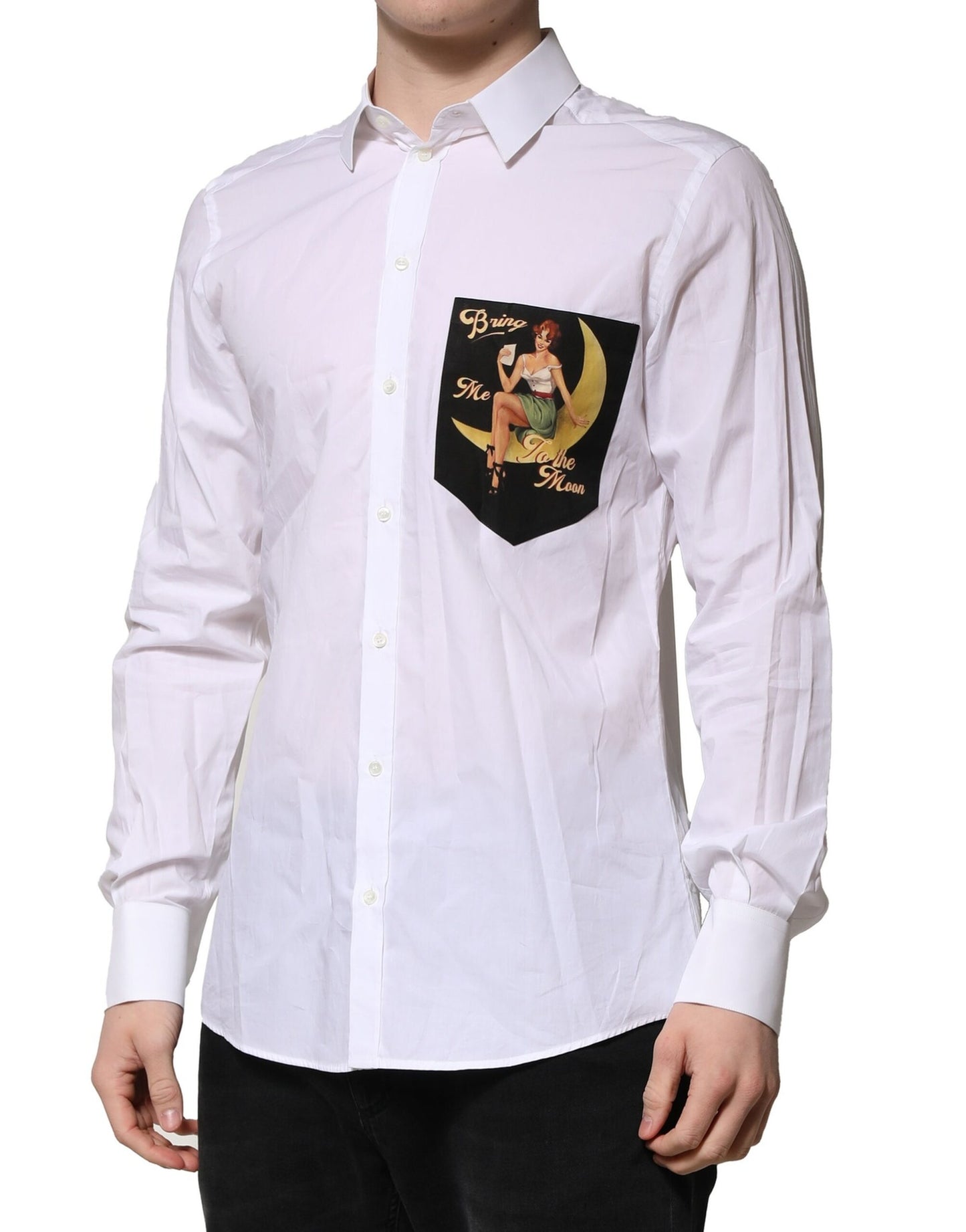 Camisa formal de manga larga MARTINI blanca para hombre