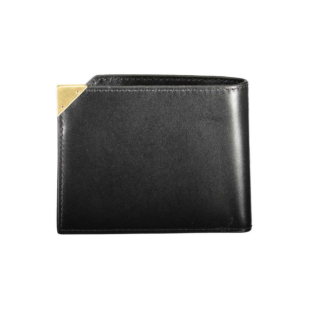 Cartera de cuero negro para hombre