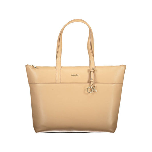 Sac à main femme en polyester beige