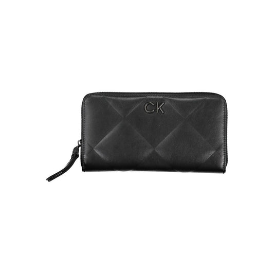 Cartera elegante negra con bloqueo RFID y logotipo
