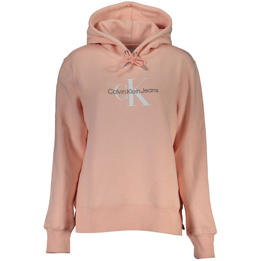 Sudadera elegante de polar rosa con capucha y logotipo bordado