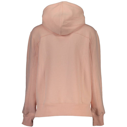 Sudadera elegante de polar rosa con capucha y logotipo bordado