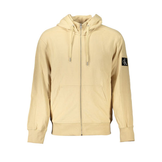 Elegante sudadera con capucha y cremallera en color beige