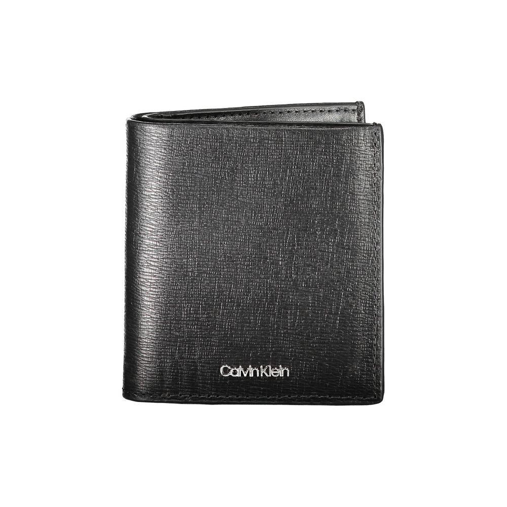 Cartera de cuero negra para hombre
