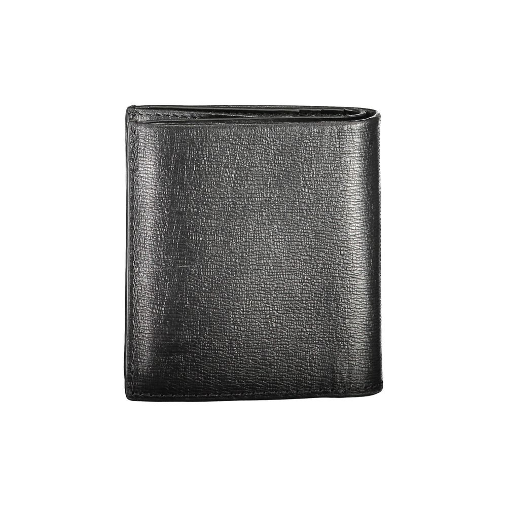 Cartera de cuero negra para hombre