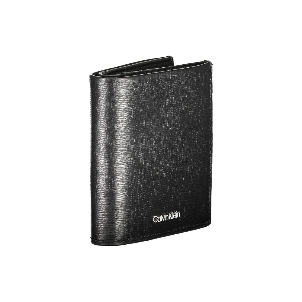 Cartera de cuero negra para hombre