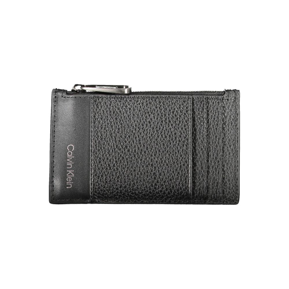 Cartera de cuero negra para hombre