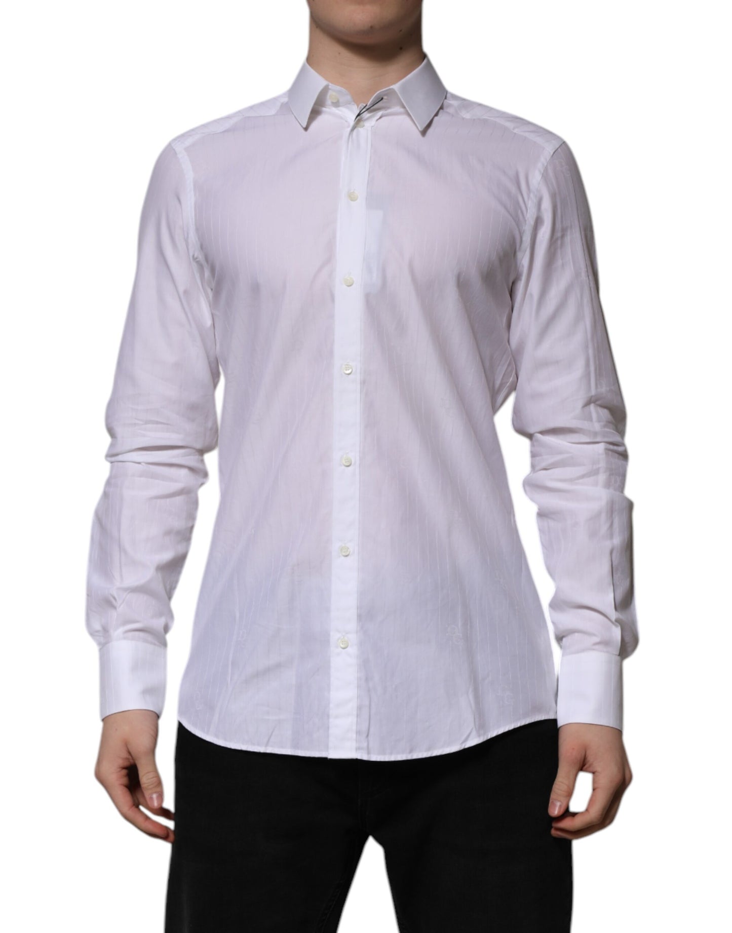 Camisa formal de manga larga MARTINI de algodón blanco