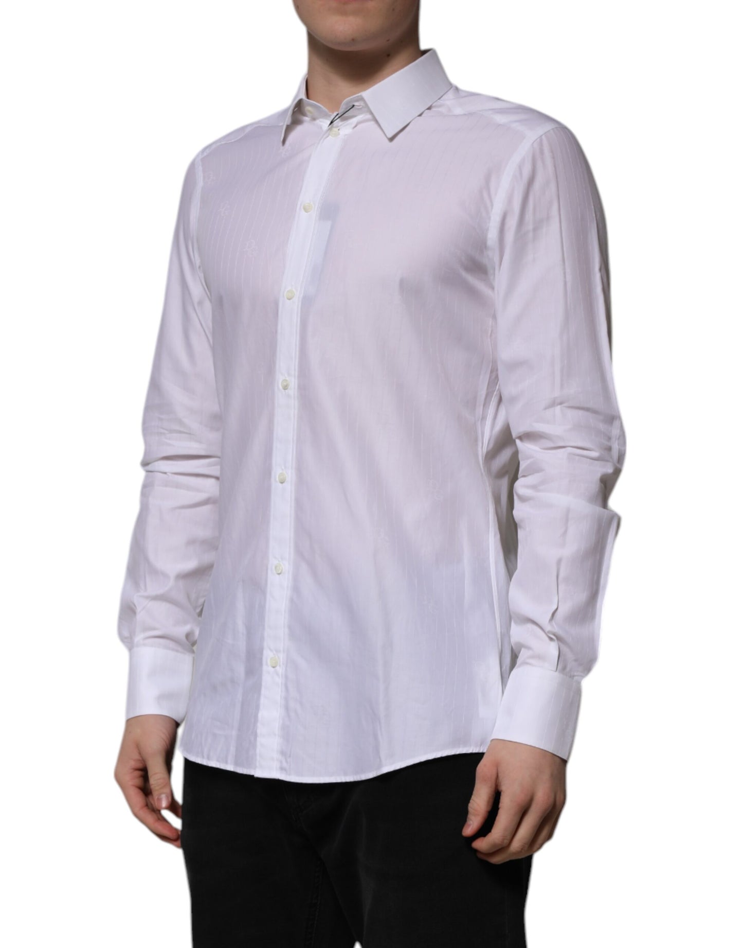 Camisa formal de manga larga MARTINI de algodón blanco