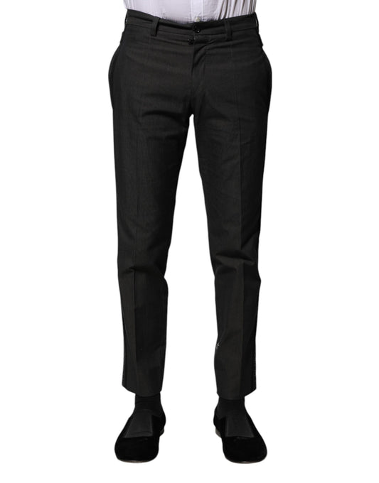 Pantalones formales estampados de algodón gris