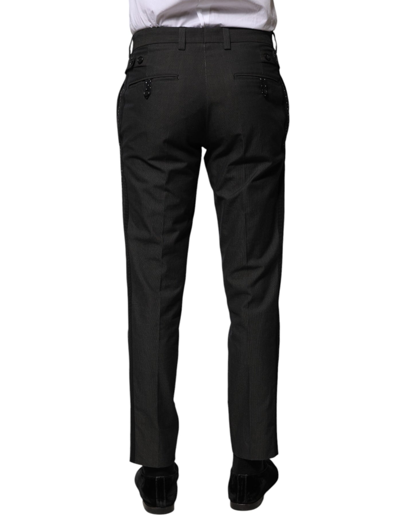 Pantalones formales estampados de algodón gris
