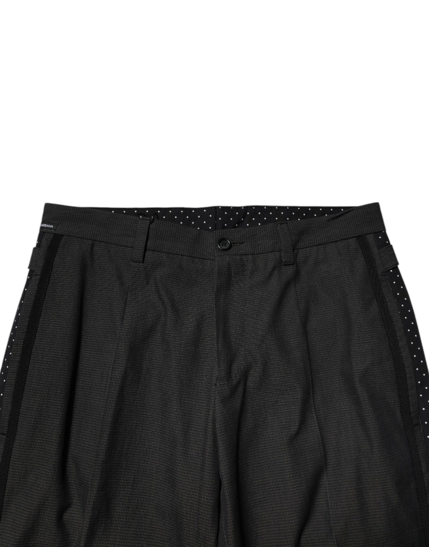 Pantalones formales estampados de algodón gris