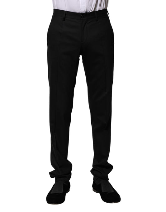Pantalones de vestir formales de lana negra