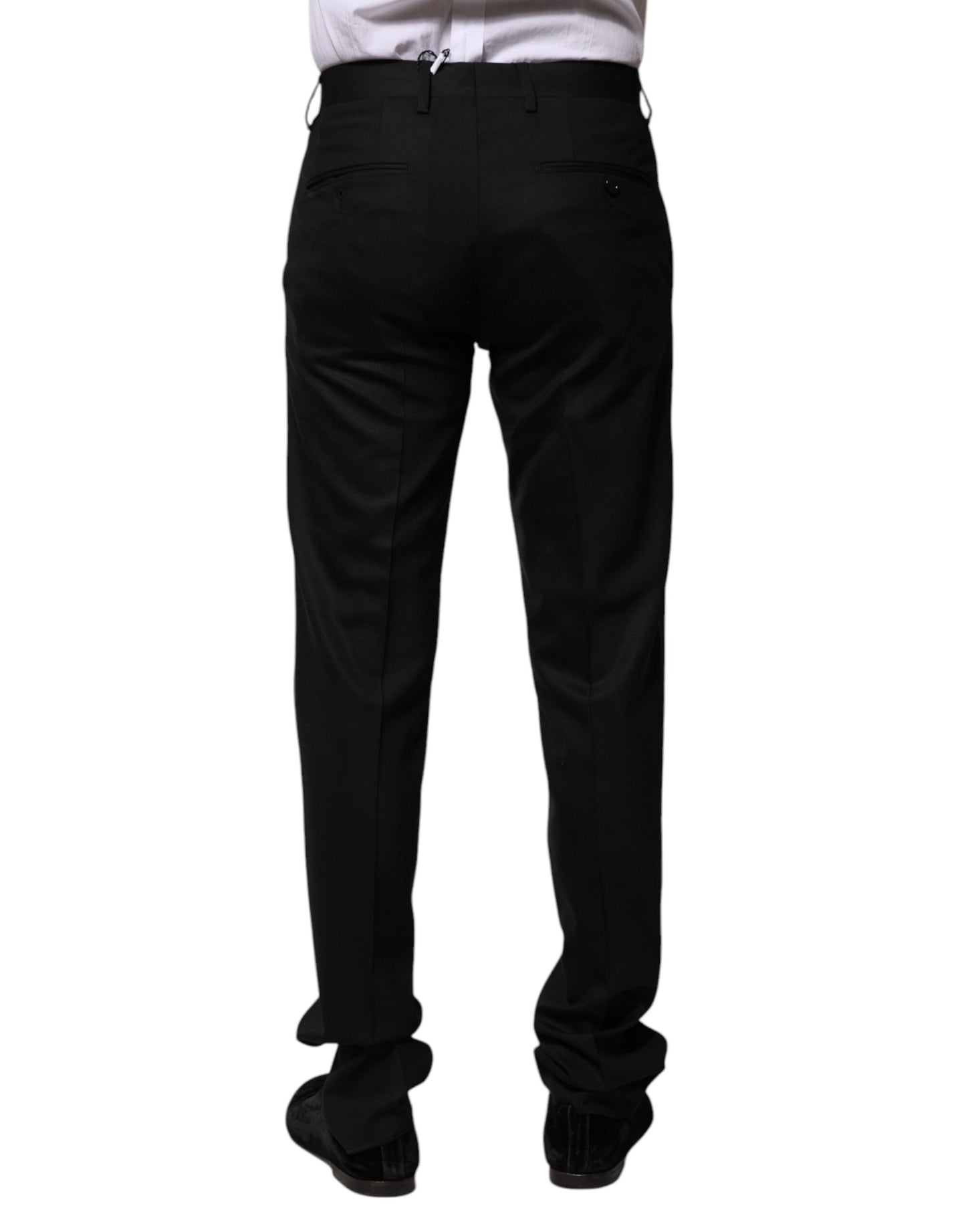 Pantalones de vestir formales de lana negra