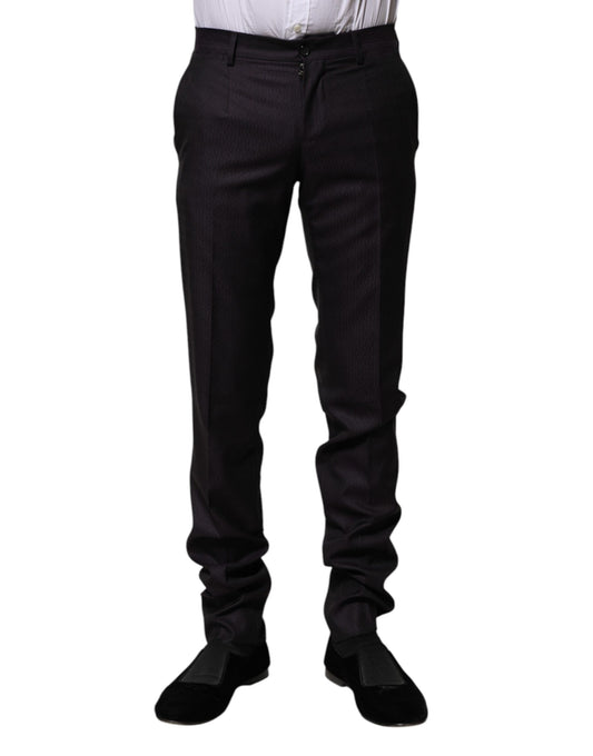Pantalones formales estampados de lana negra