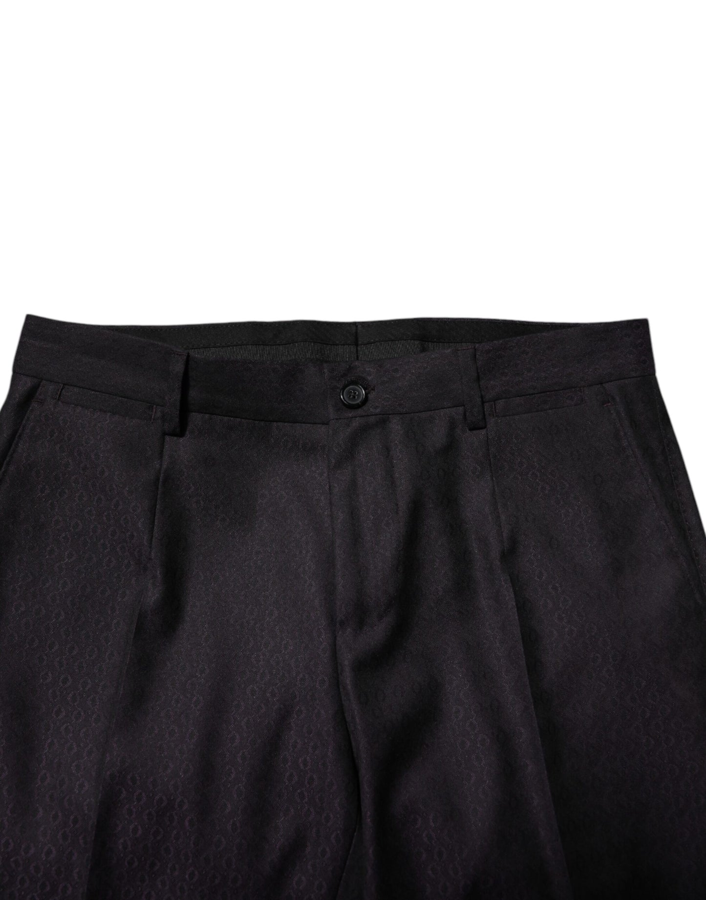 Pantalones formales estampados de lana negra