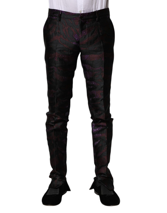 Pantalones estampados de poliéster multicolor