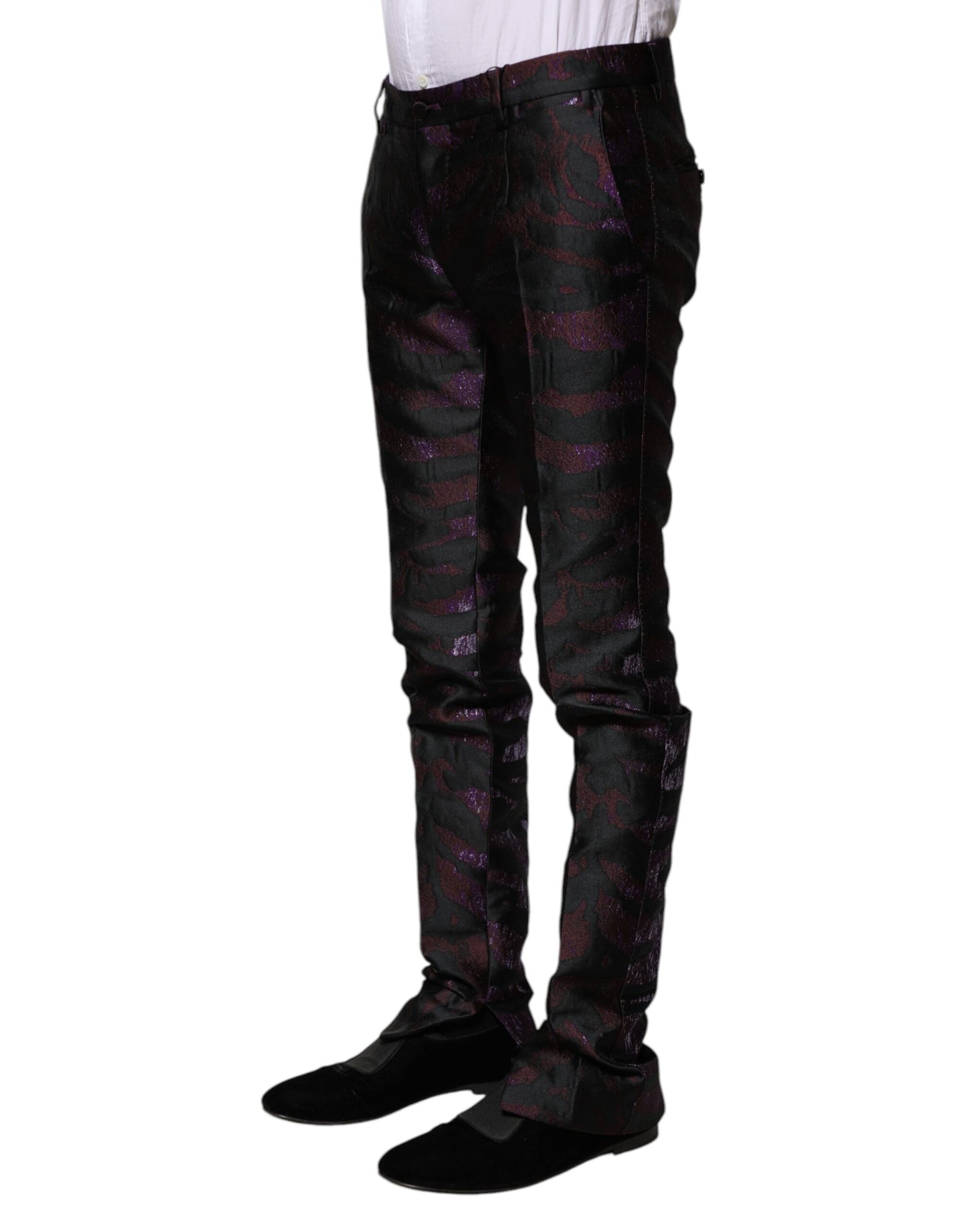 Pantalones estampados de poliéster multicolor
