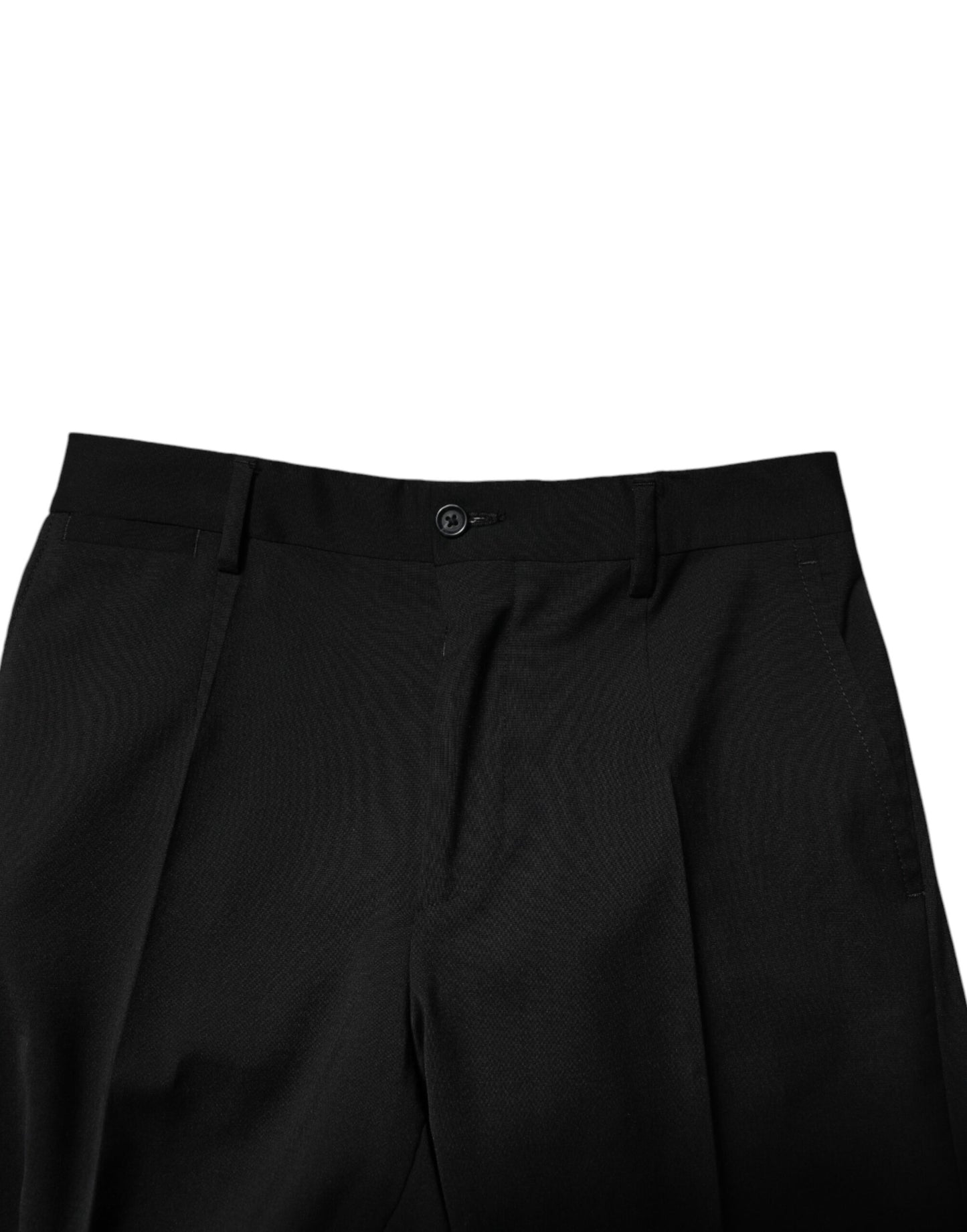 Pantalon court formel en laine noire pour homme