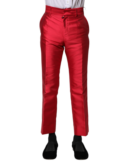 Pantalones de vestir cortos de poliéster rojo