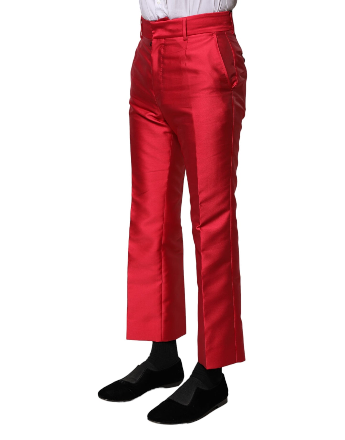 Pantalon court en polyester rouge