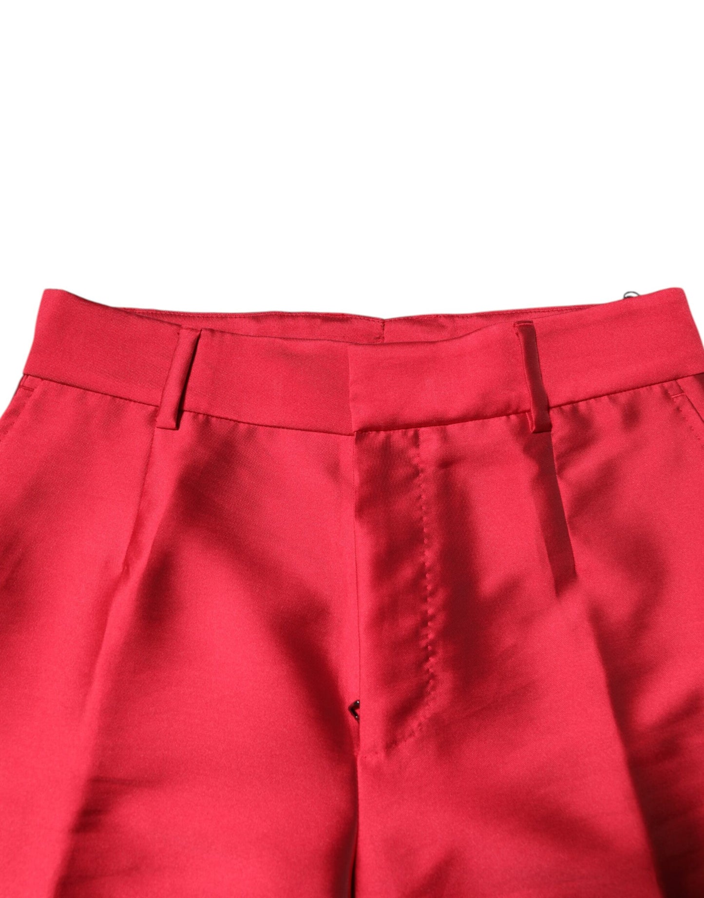 Pantalon court en polyester rouge