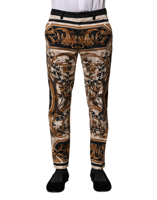 Pantalones de vestir con estampado floral multicolor