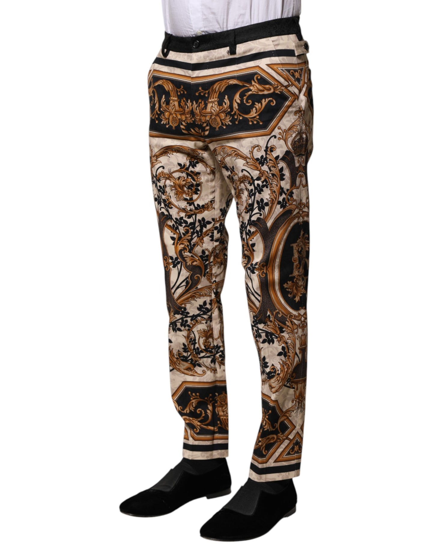 Pantalones de vestir con estampado floral multicolor