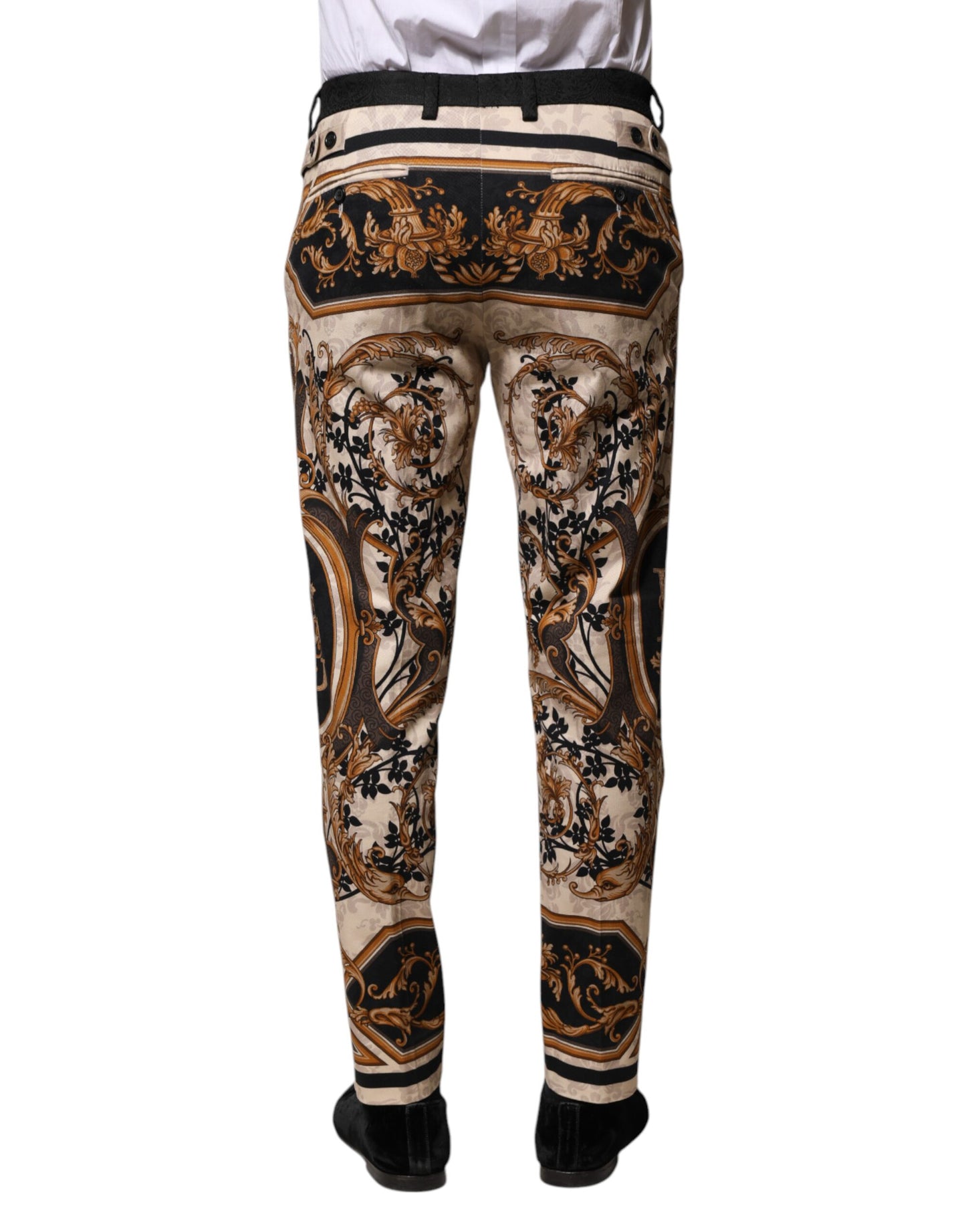 Pantalones de vestir con estampado floral multicolor