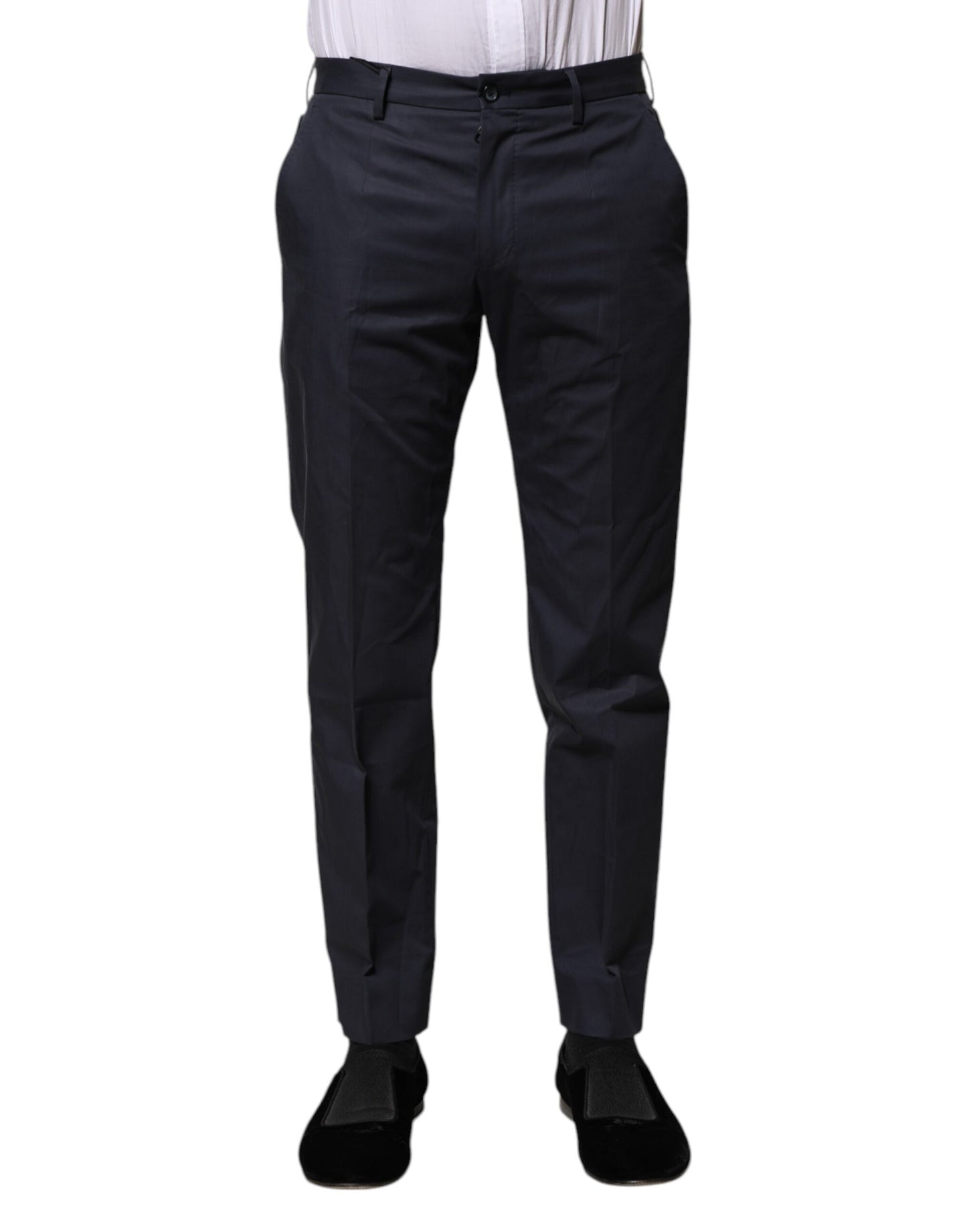 Pantalones formales de algodón azul oscuro