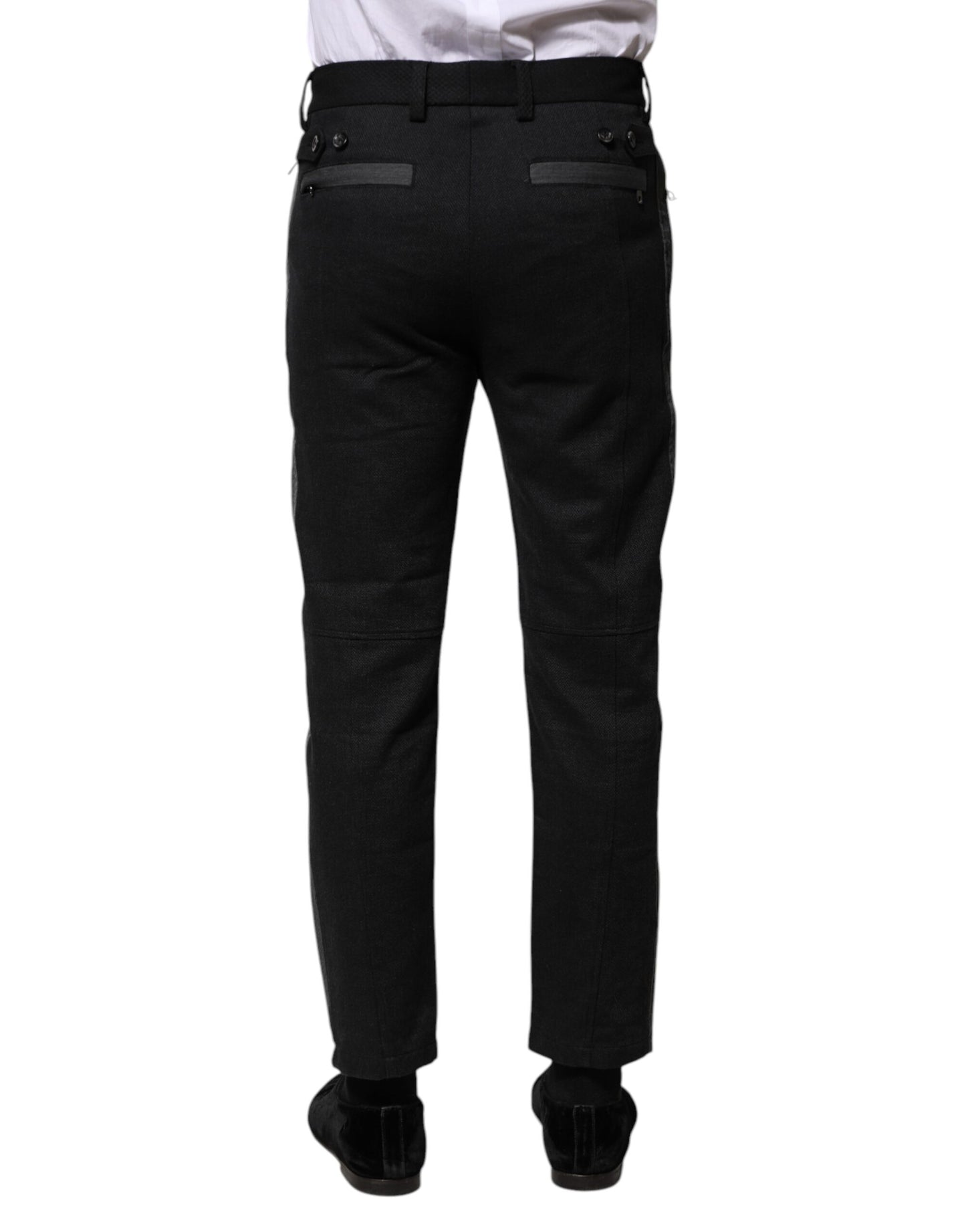 Pantalones formales ajustados de algodón fantasía en gris y negro