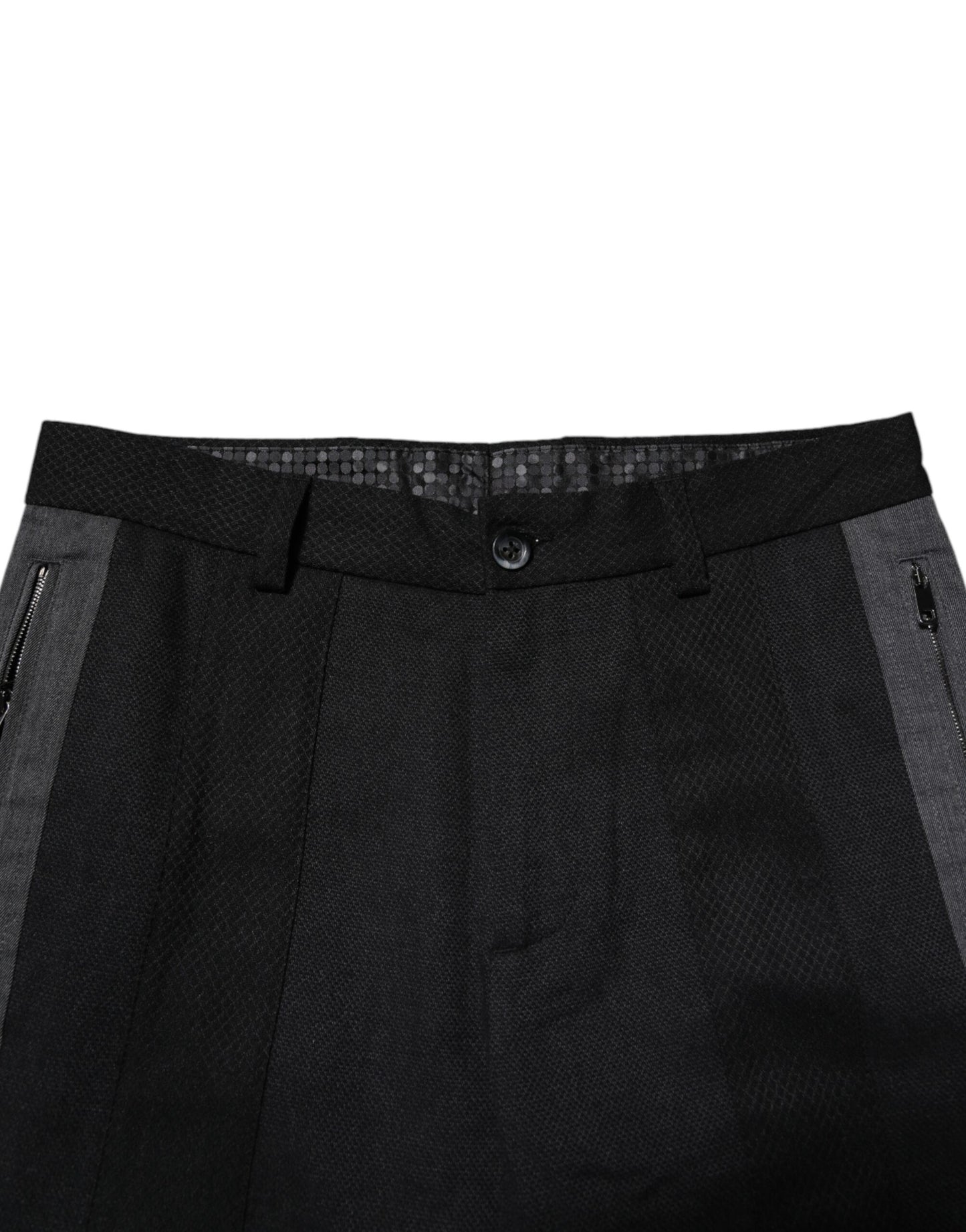 Pantalones formales ajustados de algodón fantasía en gris y negro