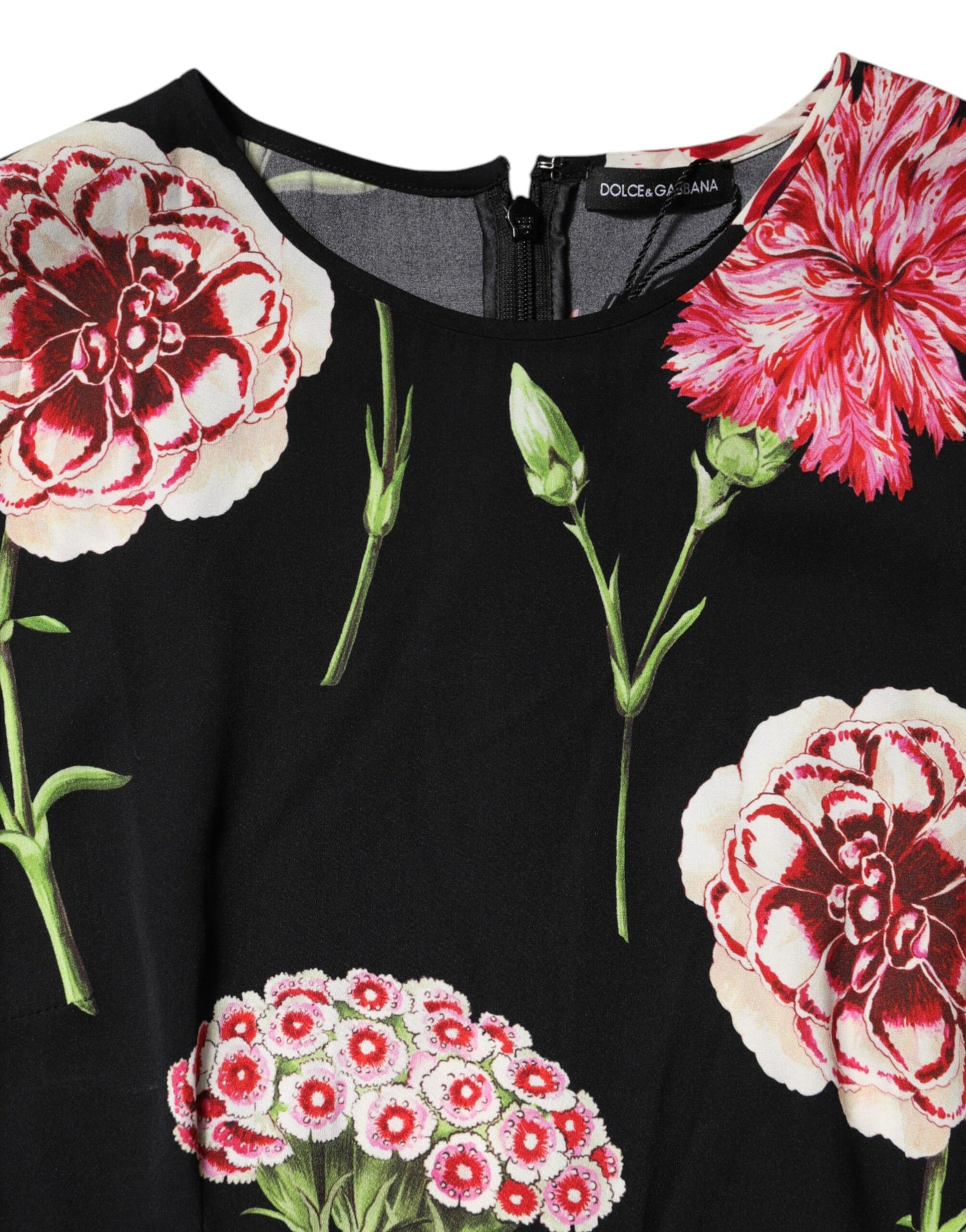 Blusa sin mangas con estampado floral negro