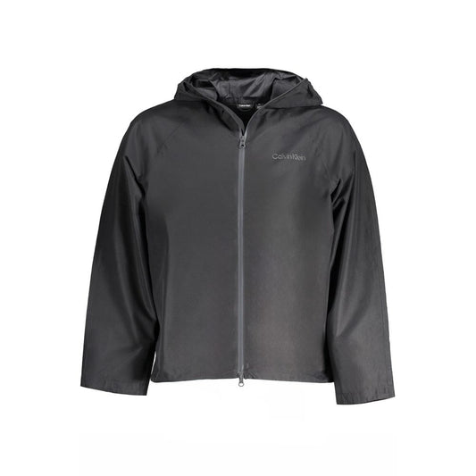 Chaqueta de poliéster negra