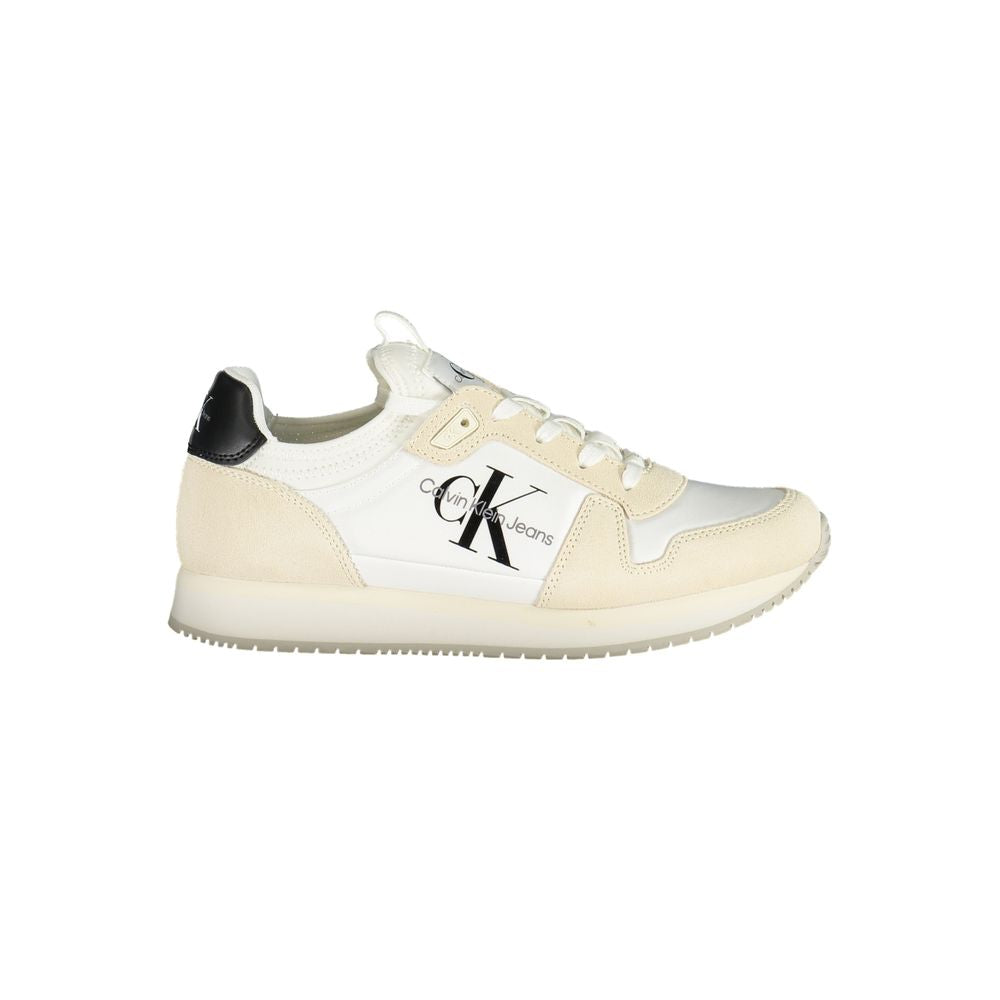 Baskets blanches en polyester pour femmes