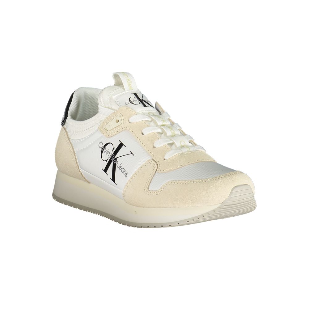 Baskets blanches en polyester pour femmes