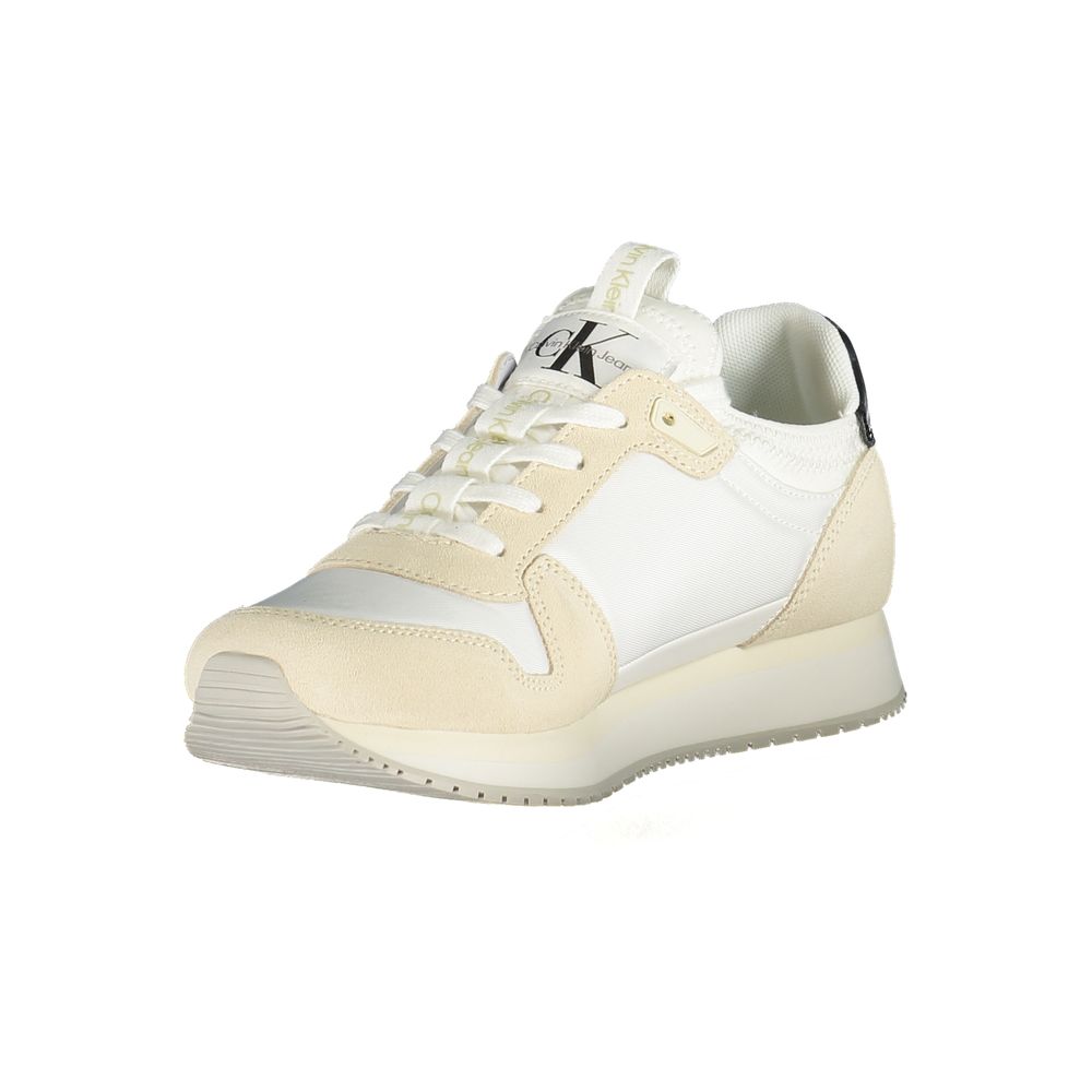 Baskets blanches en polyester pour femmes