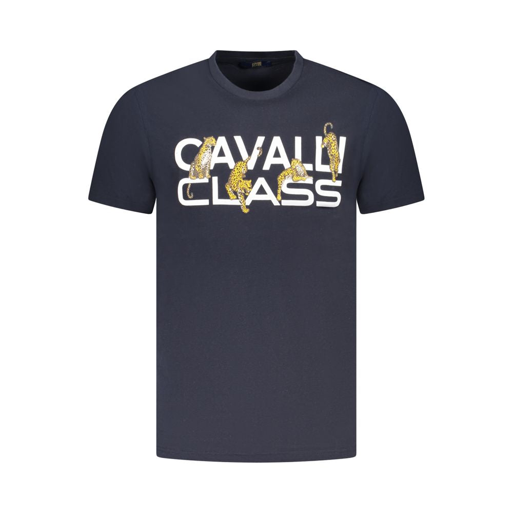 Camiseta de algodón azul para hombre